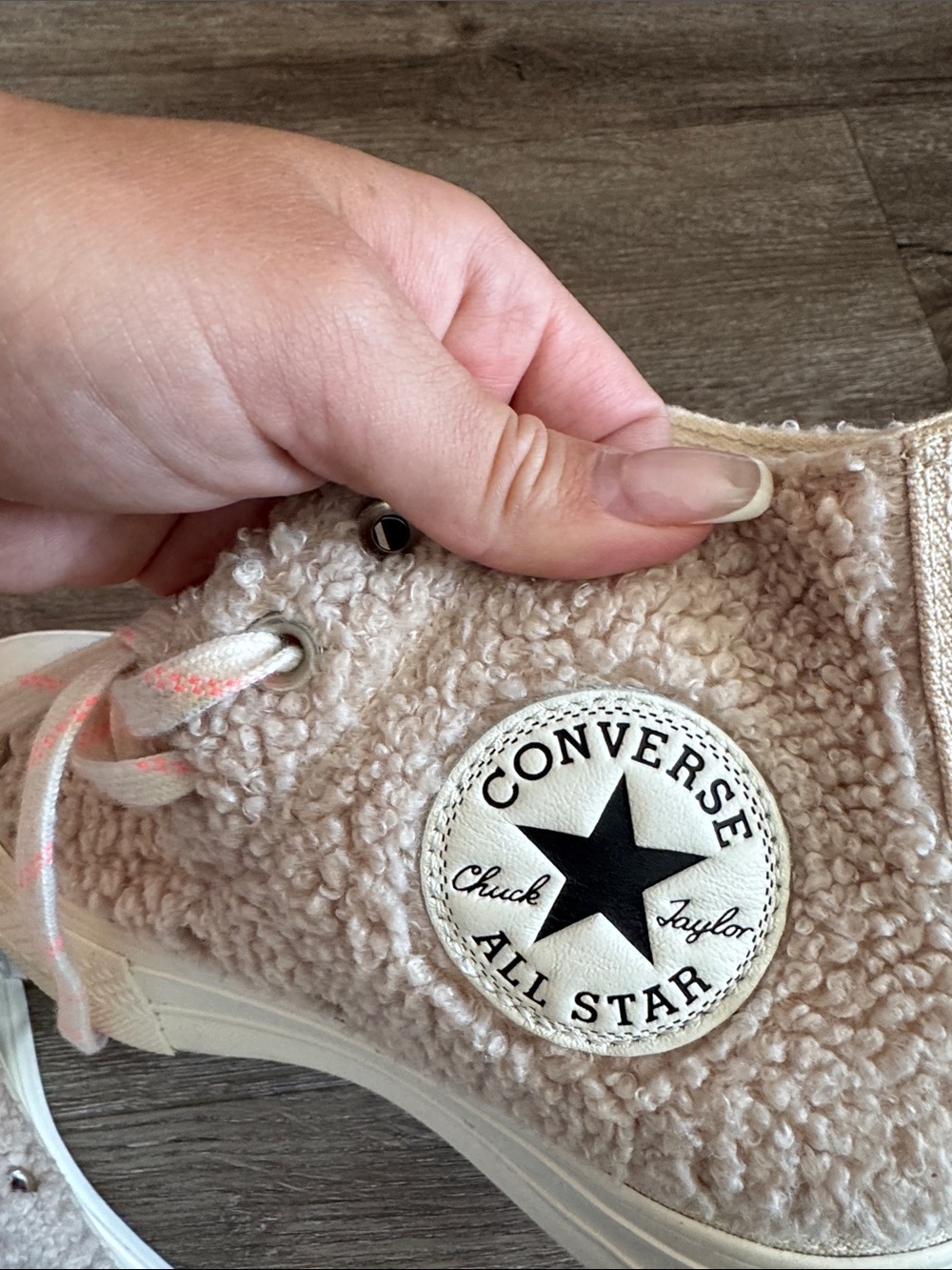 Converse Pink Sherpa Platform High Top Sneakers - Picture 10 of 10